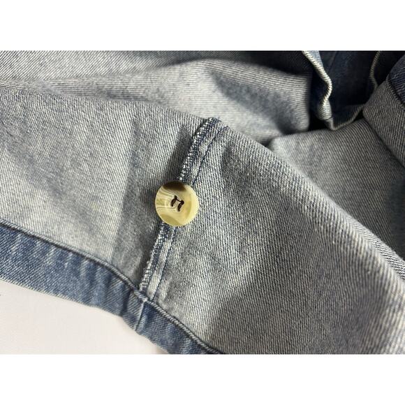 Quacker Factory Cat Denim Shirt Size 1X Corduroy Collar Embroidered Rhinestones - Picture 13 of 14